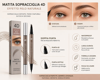 Matita Sopracciglia 4D Effetto pelo naturale