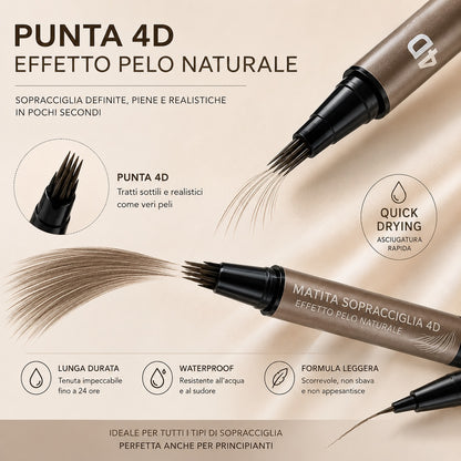 Matita Sopracciglia 4D Effetto pelo naturale