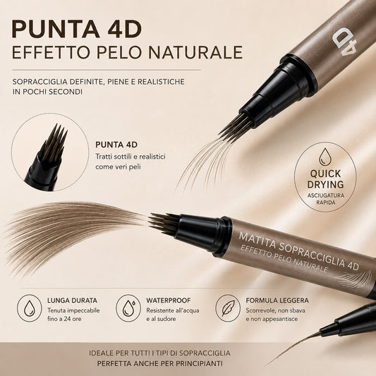 Matita Sopracciglia 4D Effetto pelo naturale